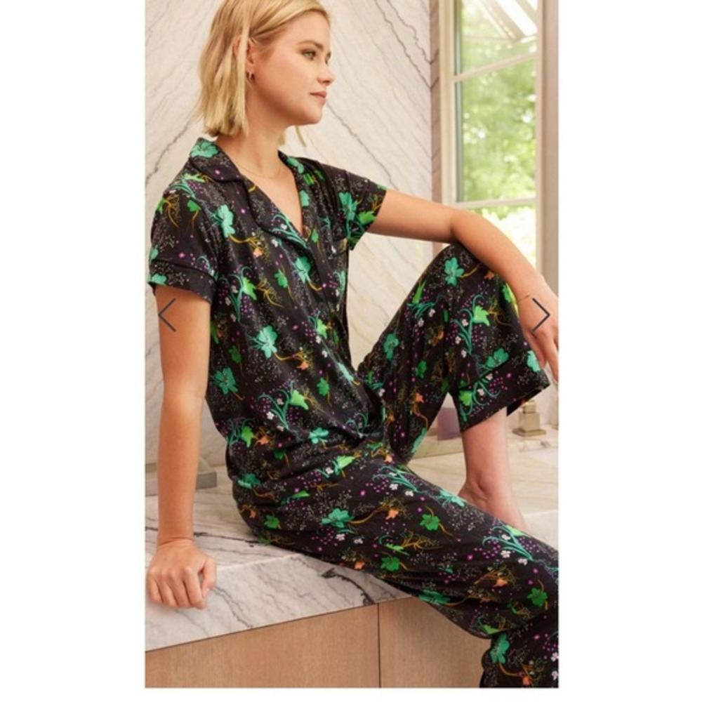 The‎ Cats Pajamas Stargazer Pima Knit Top/Pants SET Medium Soft Cozy Lounge Fun